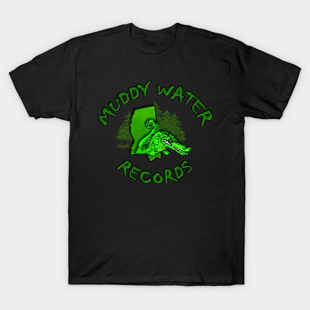 Muddy Water records green logo T-Shirt by Art Of Lunatik